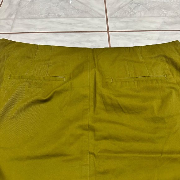 NWT J.Jill Olive Green Mustard Mini Skirt Womens 16 Contemporary Boho Travel - Picture 9 of 10